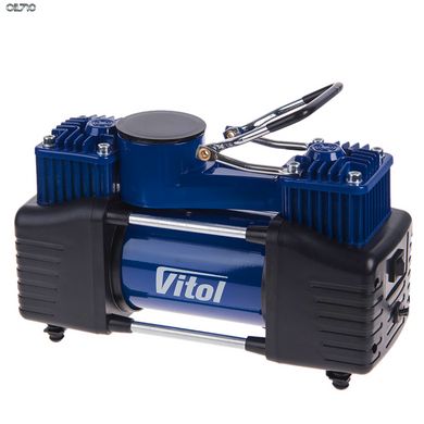 Компресор "ViTOL" К-72 150psi / 25Amp / 90л / 2 циліндра / шланг 5,0м з дефлятором / клеми