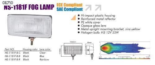 Фари додаткові NS-1181 F-B-C H3/12 В/55W/194*100мм/кришка