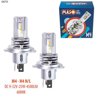 Автолампы PULSO M4/H4-H/L/LED-chips CREE/9-32v/2x25w/4500Lm/6000K