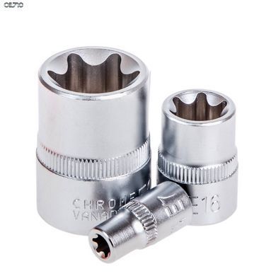 Набір торц головок 1/4"-3/8"-1/2"DR, Е4-Е24, 14 предм Alloid (НГЕ-424K)