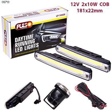 Фари дод./денного світла LP-10420 DRL COB/20W/12V/пластик/181*22мм (LP-10420)