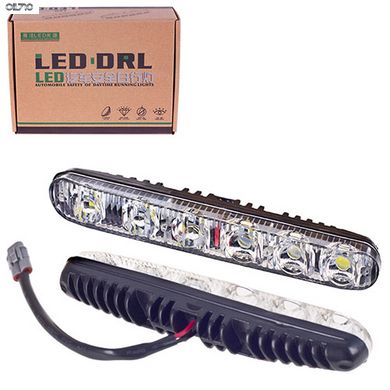 Фари дод./денного світла XS-006 DRL 16 6LED/4W/12V/пластик/190*26мм/ з поворотом бiгучий