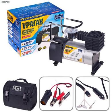 Компрессор "Ураган" КА-У12040 100psi/12Amp/35л/прикур.+переходник