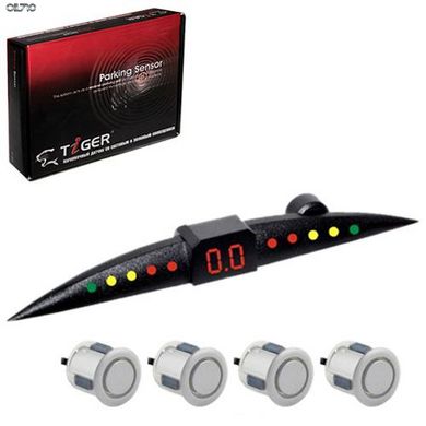 Парктроник TIGER TG-P4 SLIM/LED/4 датчика D=18mm/коннектор/black