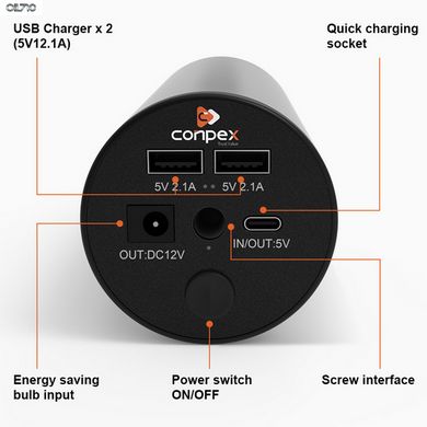 Аккумулятор портативный Conpex TW-8001A - 31200mAh 3.7V (116Wh) 50W