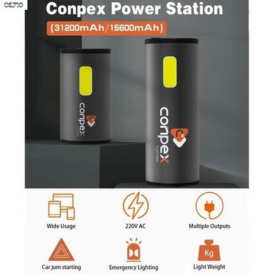 Акумулятор портативний Conpex TW-8001A - 31200mAh 3.7V (116Wh) 50W