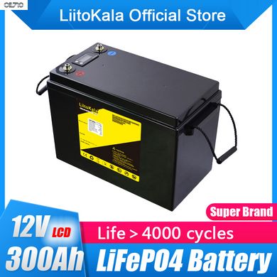 Аккумулятор LiitoKala LiFePO4 12V300Ah+LCD