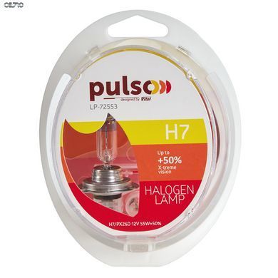 Лампы PULSO/галогенные H7/PX26D 12v55w+50% X-treme Vision/plastic box (LP-72553)