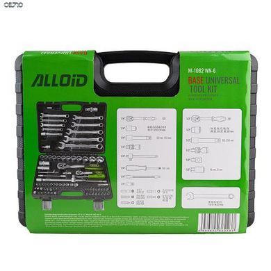Набор инструмента Alloid Base 1/2" и 1/4" 6-г 82 предметов