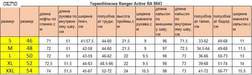 Термобілизна Ranger Active XXL (Арт.RA8843XXL)