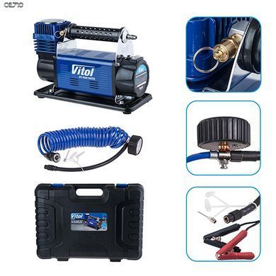 Компрессор "ViTOL" К-71 "OFF ROAD MASTER" 150psi/50Amp /160л/шланг 7,0м/клемы