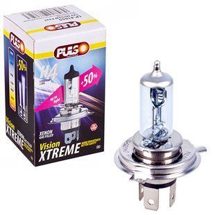 Автолампи PULSO/галогенна H4/P43T 12v60/55w+50% X-treme Vision/c/box