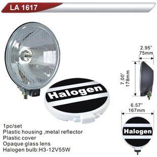 Фара додаткова DLAA 1617-W/H3-12V-55W/D=167мм/кришка