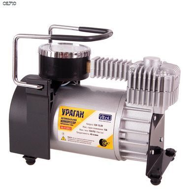 Компресор автомобільний "Ураган" КА-У12052 150psi/15Amp/40л/прикур.+перехідник/Автостоп