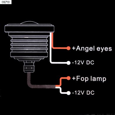 Лінзи LED Angel Eves 12V-55W D-64мм white+yellow