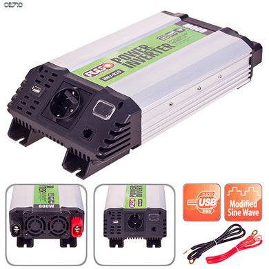 Преобразователь напряжения PULSO/IMU 820/12V-220V/800W/USB-5VDC2.0A/мод.волна/клеммы