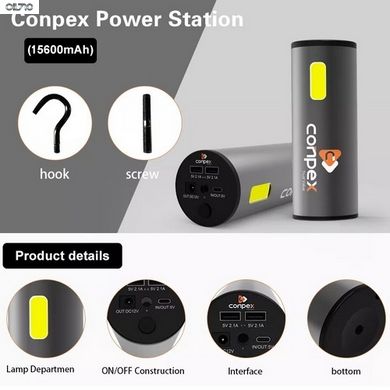 Аккумулятор портативный Conpex TW-8001B - 15600mAh 3.7V (58Wh) 50W