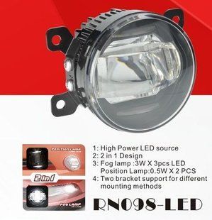 Фары доп.модель Renault/HD/NS/MB/SZ Cars/RN-098L/LED-12V9W+LED-1W/2в1/эл.проводка (RN-098-LED 2в1)