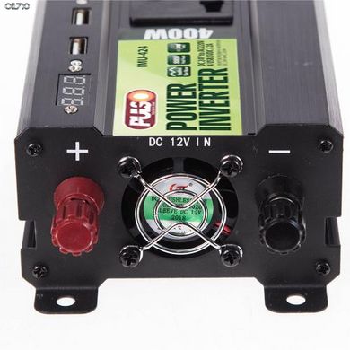 Перетворювач напруги PULSO/IMU 424/24V-220V/400W/4USB-5VDC2.0A/LED/мод.волна/клеми