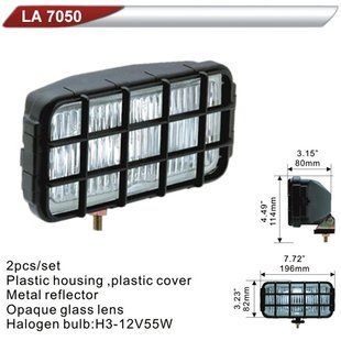 Фара дополнительная DLAA 7050-W/H3-12V-55W/196*82mm/решетка