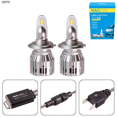 Світлодіодні LED лампи NAOEVO S4/LED/H7/Flip Chip/9-16V/30W/3600Lm/EMERGENCY3000K/3000K/4300K/ 6500K