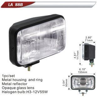 Фара додаткова DLAA 88B-W чорні/H3-12V-55W/155*90мм