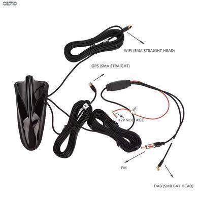 Автомобільна антена плавник GPS DAB FM WIFI 4 в 1
