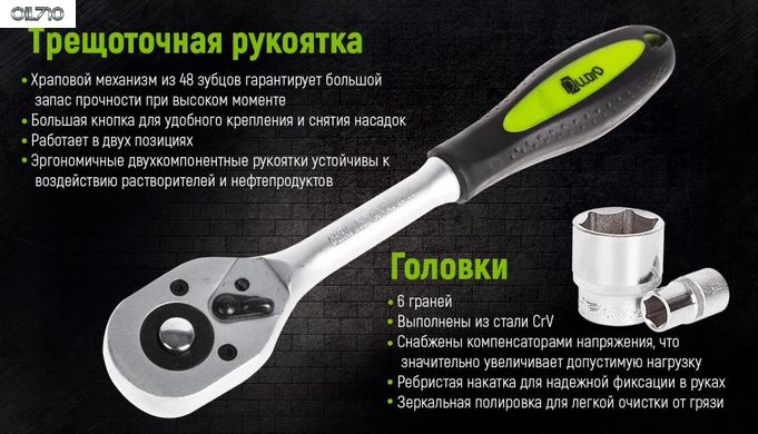 Набор головок 19-50 мм 3/4", 23 предмета Alloid (НГ-6023М)