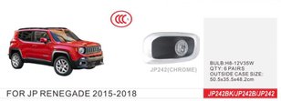 Фари дод. модель JEEP Renegade 2015-18/JP-242/H8-12V35W/Chrome (JP-242)