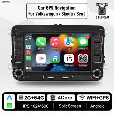 Автомагнитола Android 2Din Универсальная Мультимедиа Carplay Wifi GPS Навигация