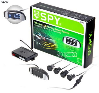 Парктроник SPY LP-213/LCD/4 датчика D=18mm/коннектор/Radio/звук-вкл/выкл./black