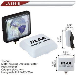 Фара додаткова DLAA 886B-RY/H3-12V-55W/136*116мм/кришка