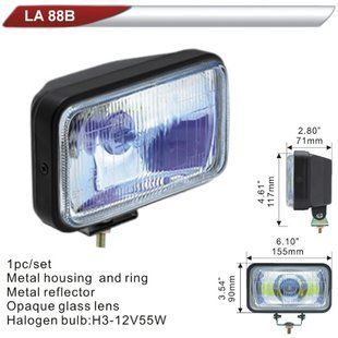 Фара додаткова DLAA 88B-RY чорні/H3-12V-55W/155*90мм