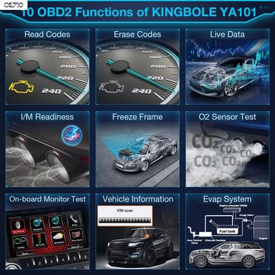 Інструмент для діагностики автомобільних двигунів OBD2, PK ELM327. KINGBOLEN YA101