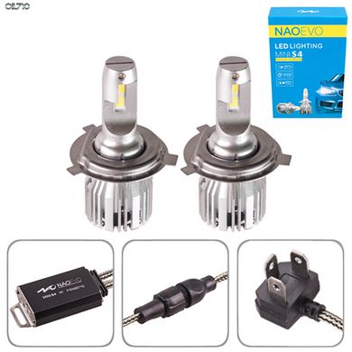 Автолампы NAOEVO S4/LED/H4/Flip Chip/9-16V/30W/3600Lm/3000K/4300K/ 6500K