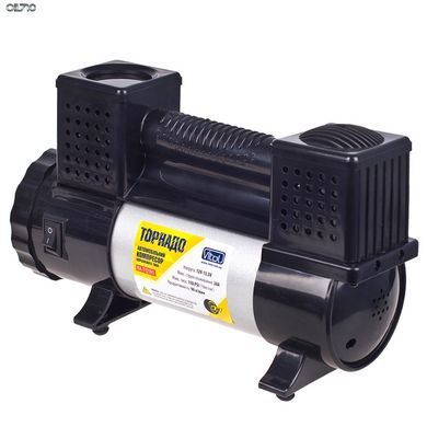 Компресор "Торнадо" КА-Т12191 150psi/28Amp/90л/клеми/ліхтар/шланг 7,5м з дефлятором/2 циліндри (КА-Т12191)