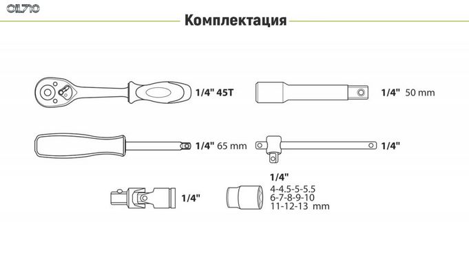 Набор головок 1/2", 22 предмета Alloid (НГ-4022П)