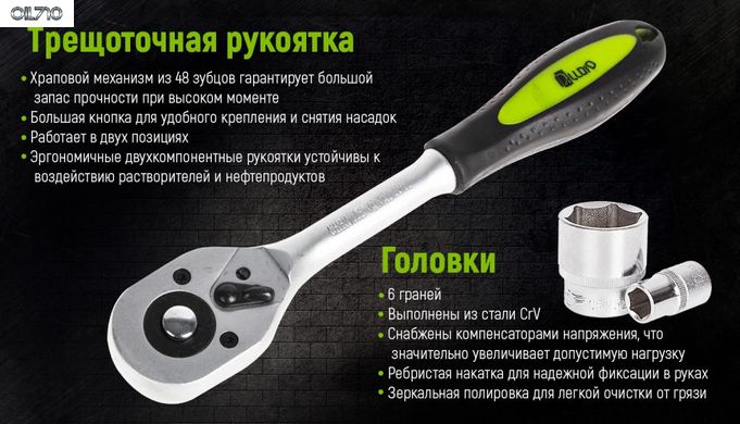 Набор головок 1/2", 22 предмета Alloid (НГ-4022П)