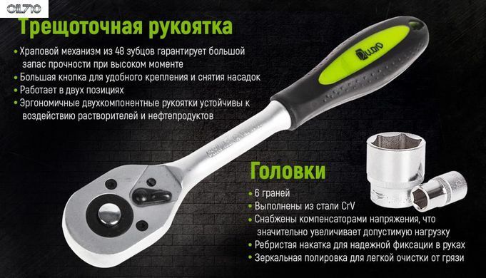 Набір головок 3/8", 30 предметів Alloid (НГ-4030П)